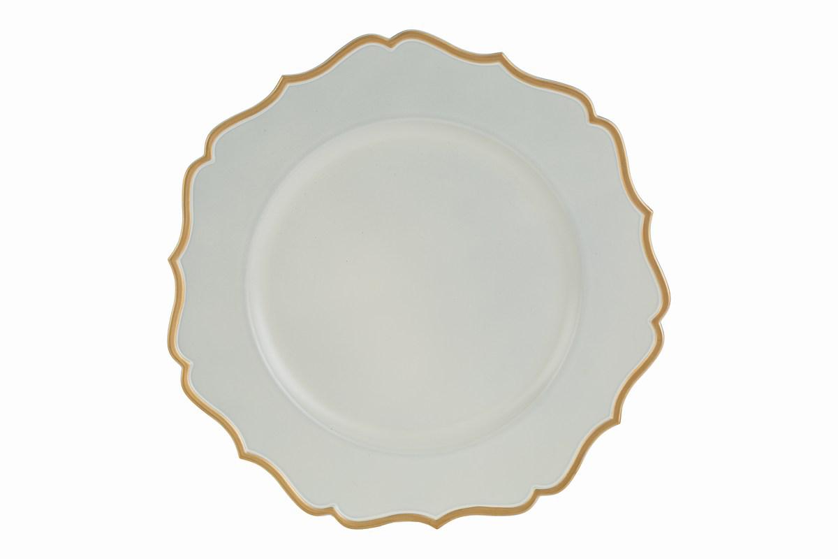 Sottopiatto natalizio in melamina panna/oro - diam.33 cm - Le Stelle