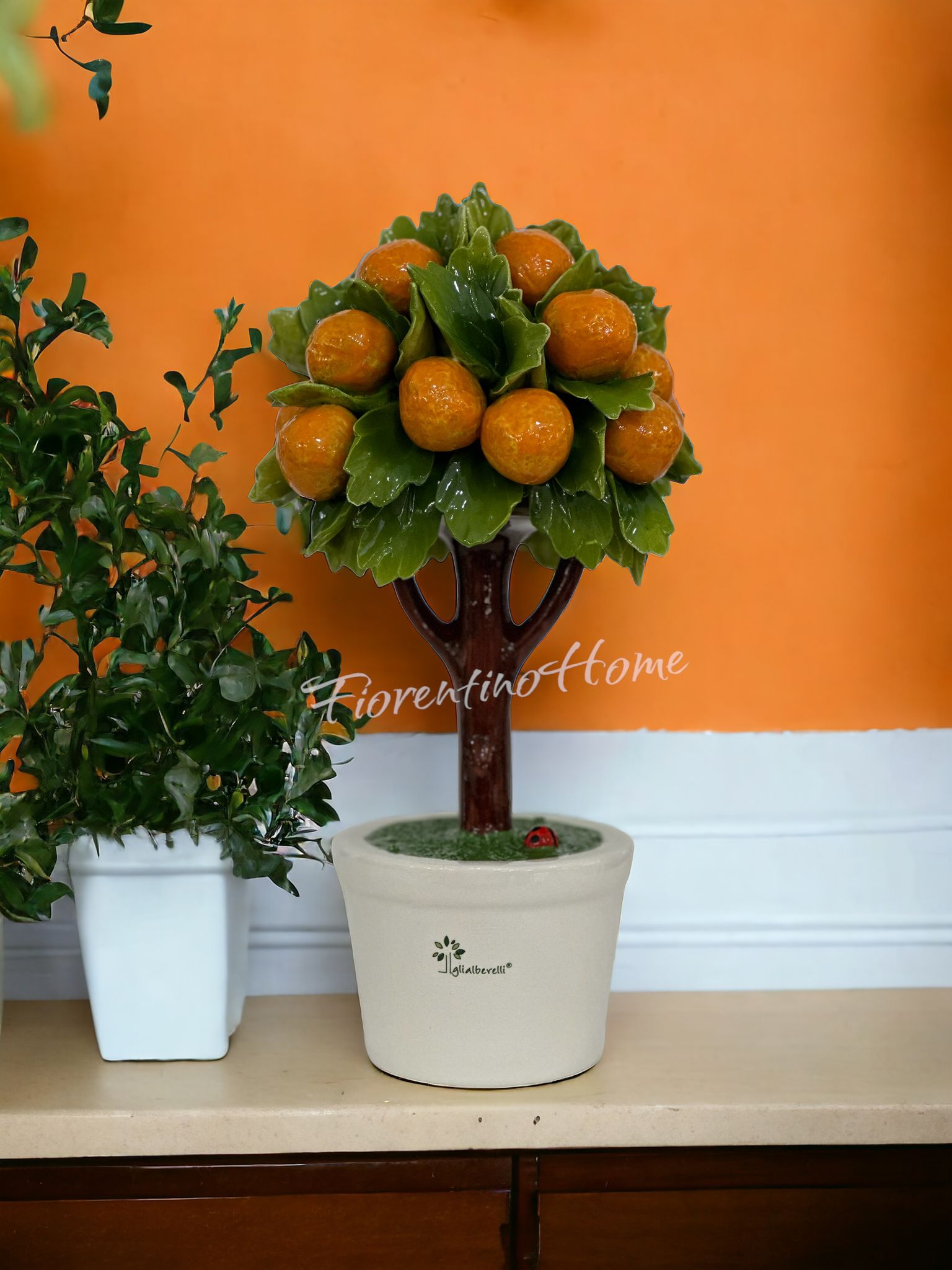 Albero di arance in ceramica di capodimonte - H.30 cm - Gli Alberelli