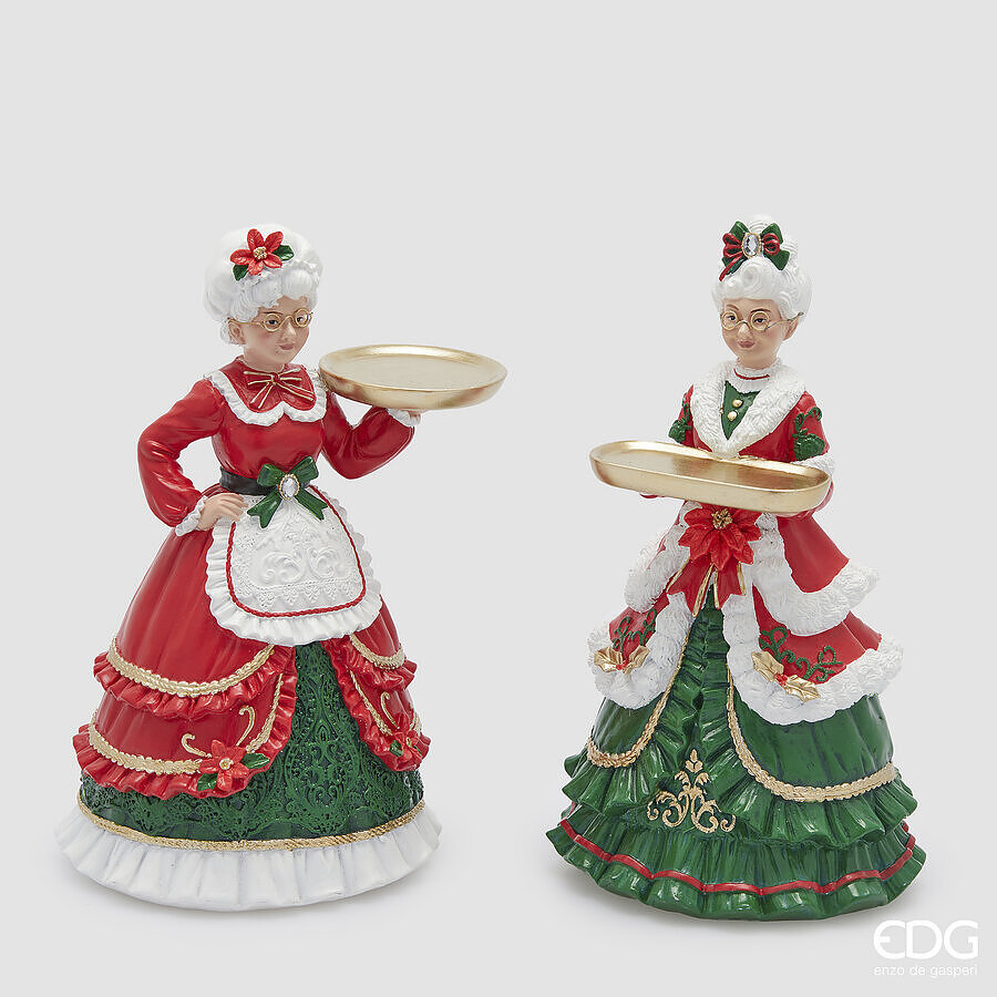 Statua decorativa mamma natale in resina - 2 ass - H.26 cm - EDG