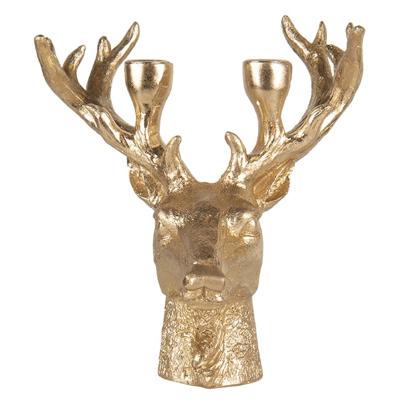 Portacandela renna in resina oro - h. 24cm - clayre and eef