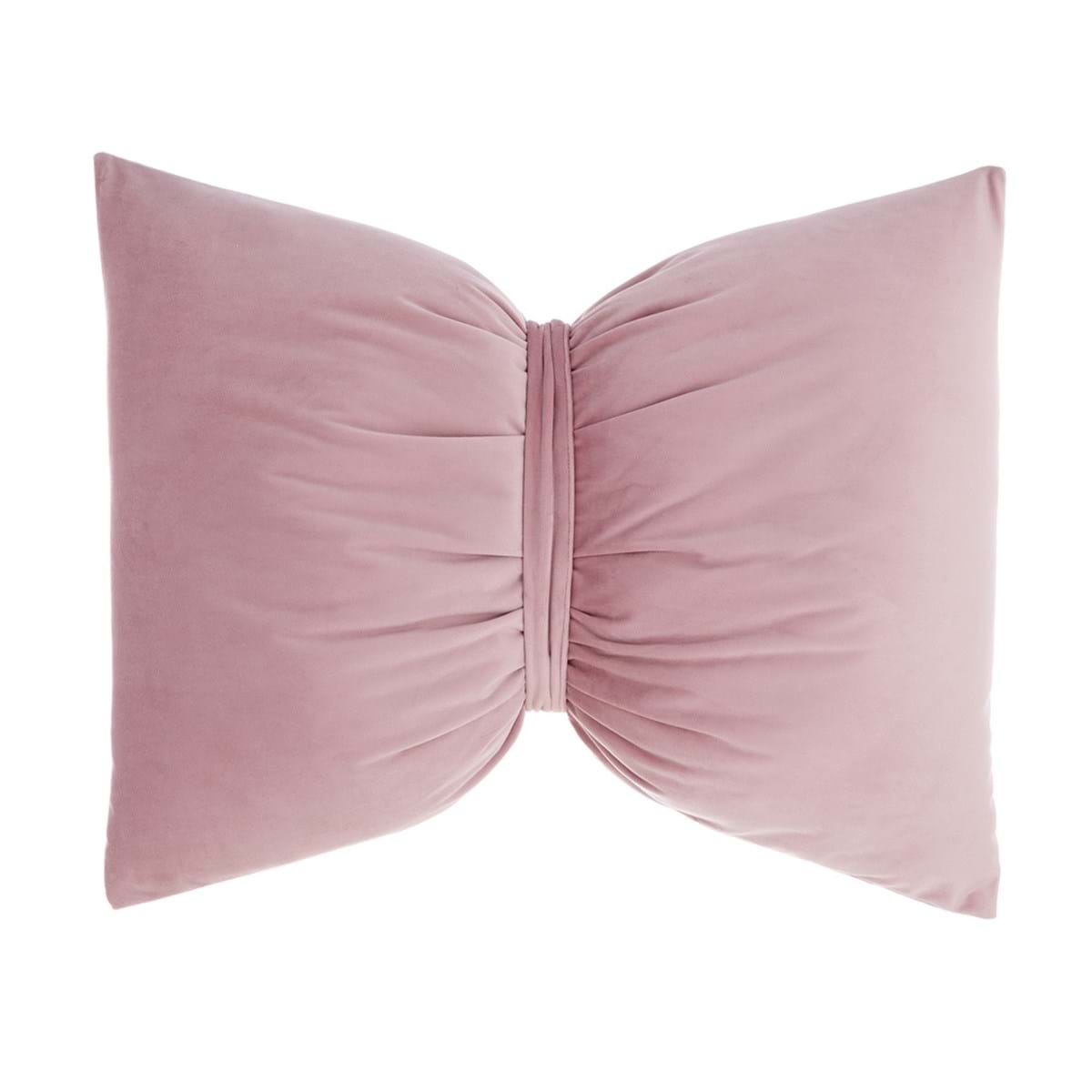 Cuscino fiocco in velluto rosa - 45x60 - Collezione 2022 - Blanc Mariclò