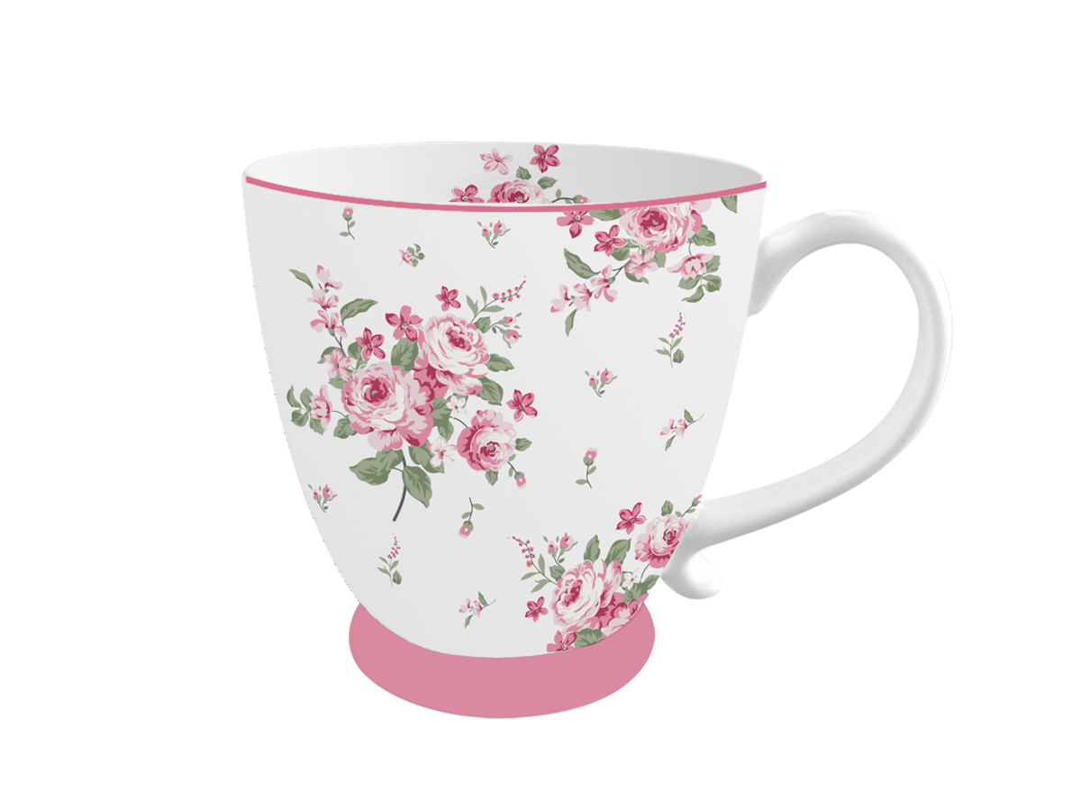 Mug in porcellana con fiori - Linea Bella - 430 Ml - Isabelle Rose