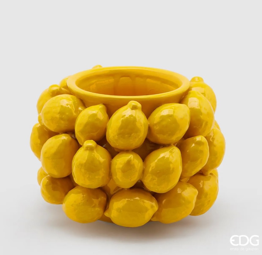 Vaso chakra limoni - H. 19xD.28 cm  - EDG