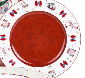 PIattino dolce natalizio in ceramica - La giostra di amelie - Nuvole di stoffa
