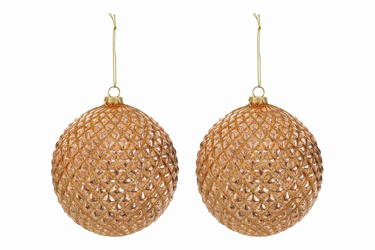 Set 2 palline in vetro oro - diam.15 cm - Le Stelle