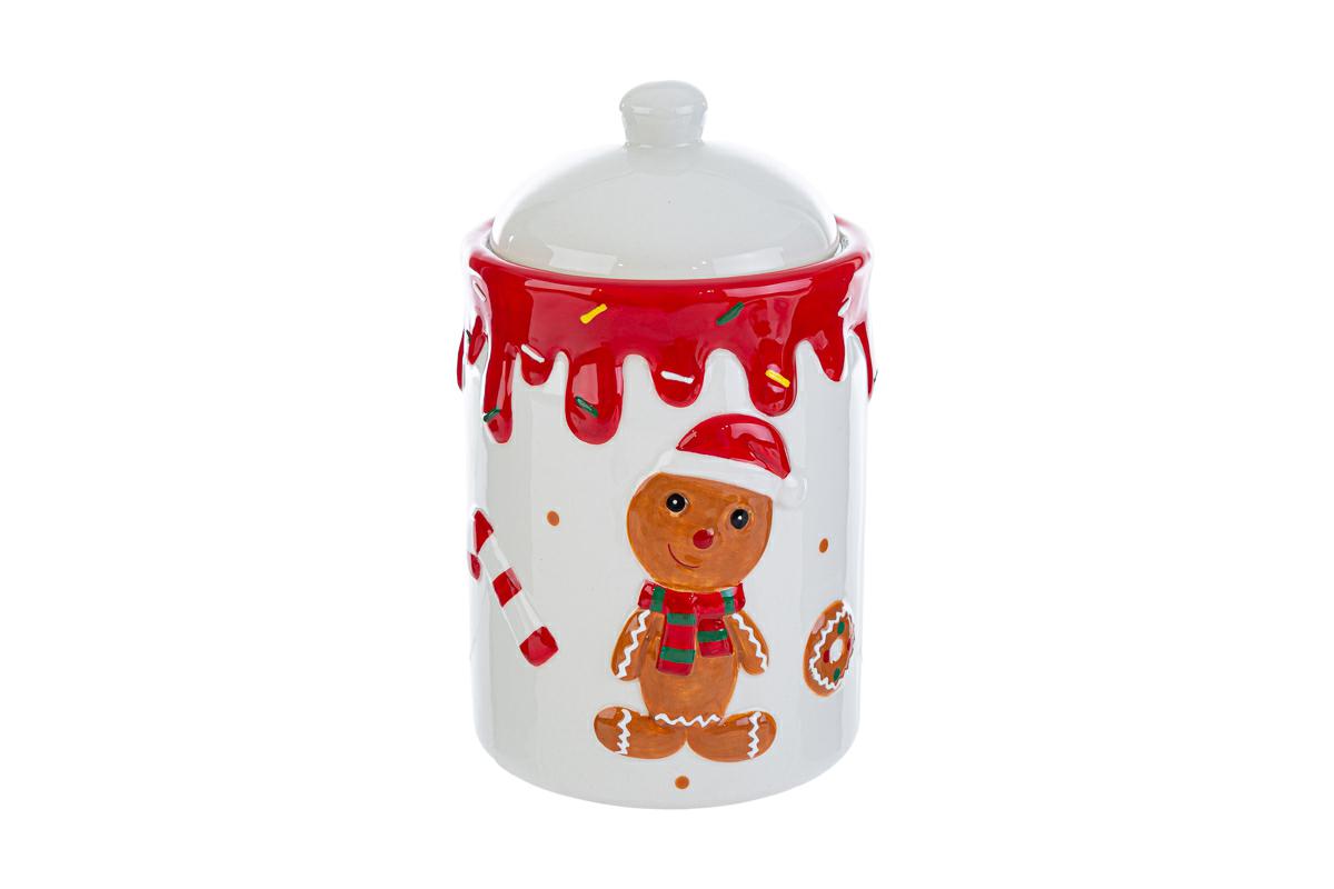 Barattolo ermetico in ceramica biscotto zenzero - H.18x11 cm