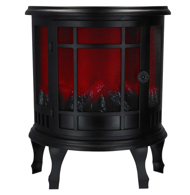 Camino antico con luci led in plastica e metallo - H.56x46 cm - Timstor