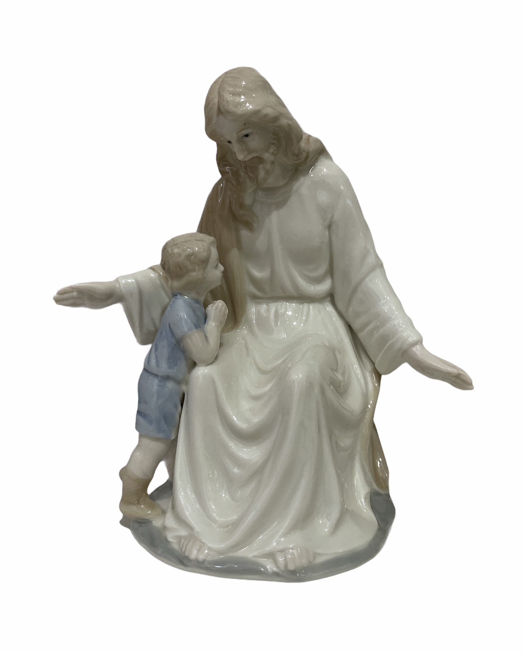 Gesù con bambino in porcellana dipinta a mano - 22x22 - Preziosa
