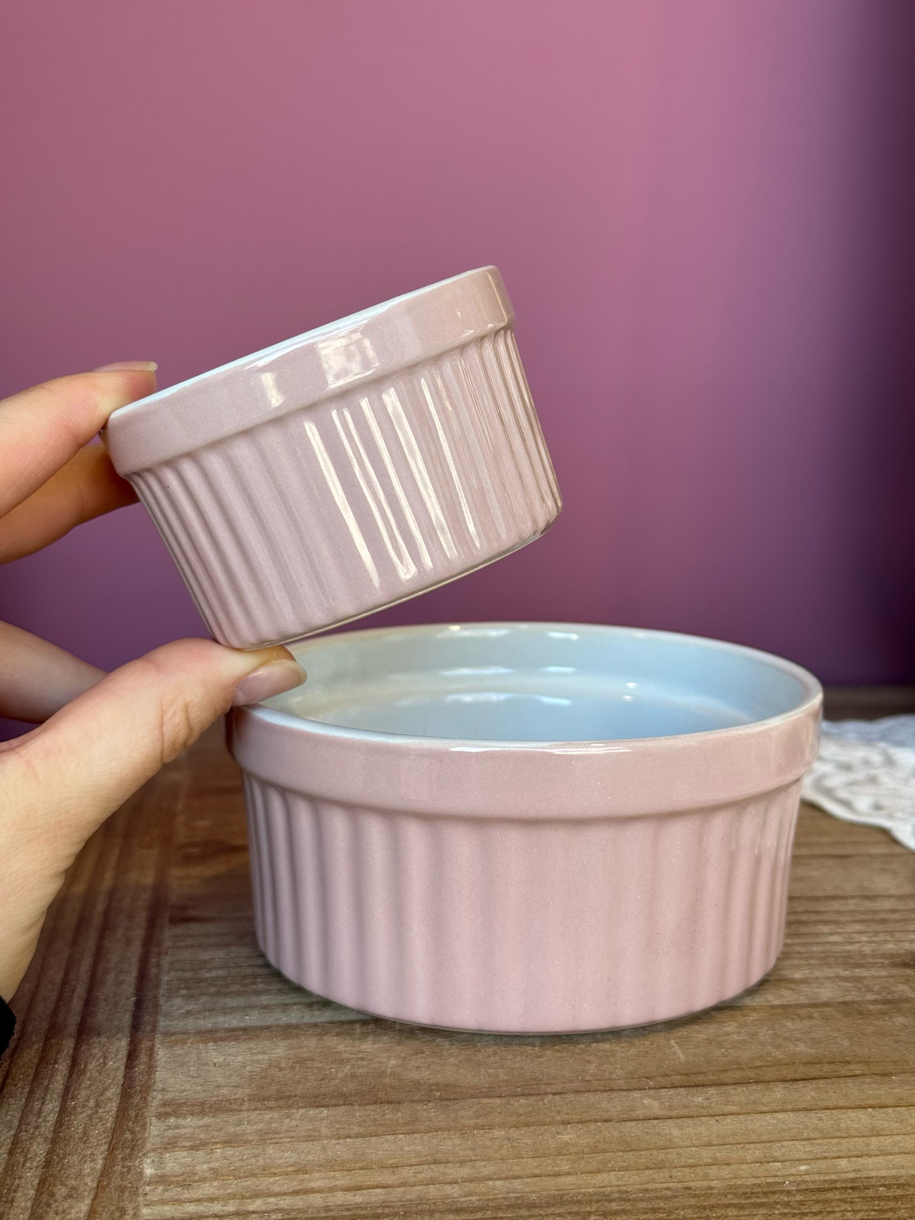 Set 2 cocotte stoneware rosa - H.12x6/H.5x8cm - Nuvole di Stoffa