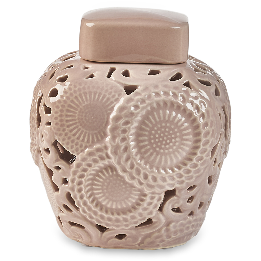 Potiche rosa in ceramica - 14.5x16 cm - Henriette