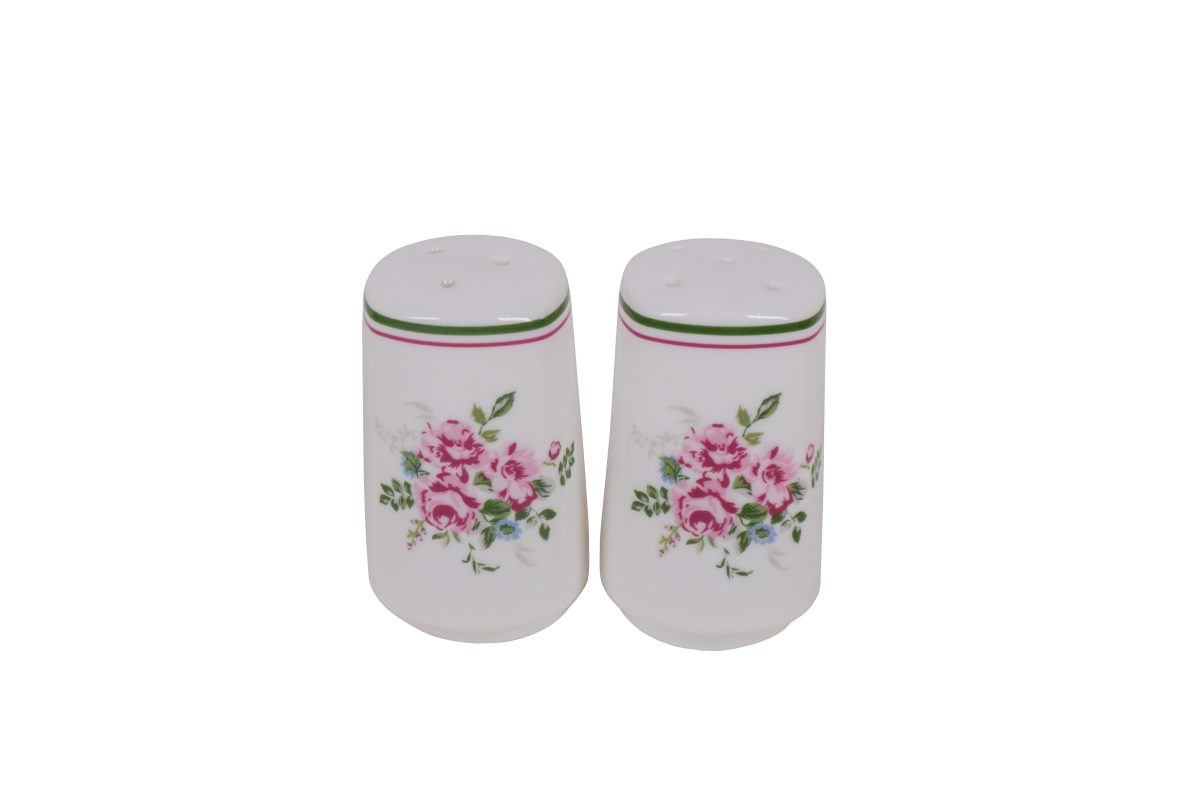 Set sale e pepe in porcellana con roselline  - Linea Lisa - 7x4 cm - Isabelle Rose