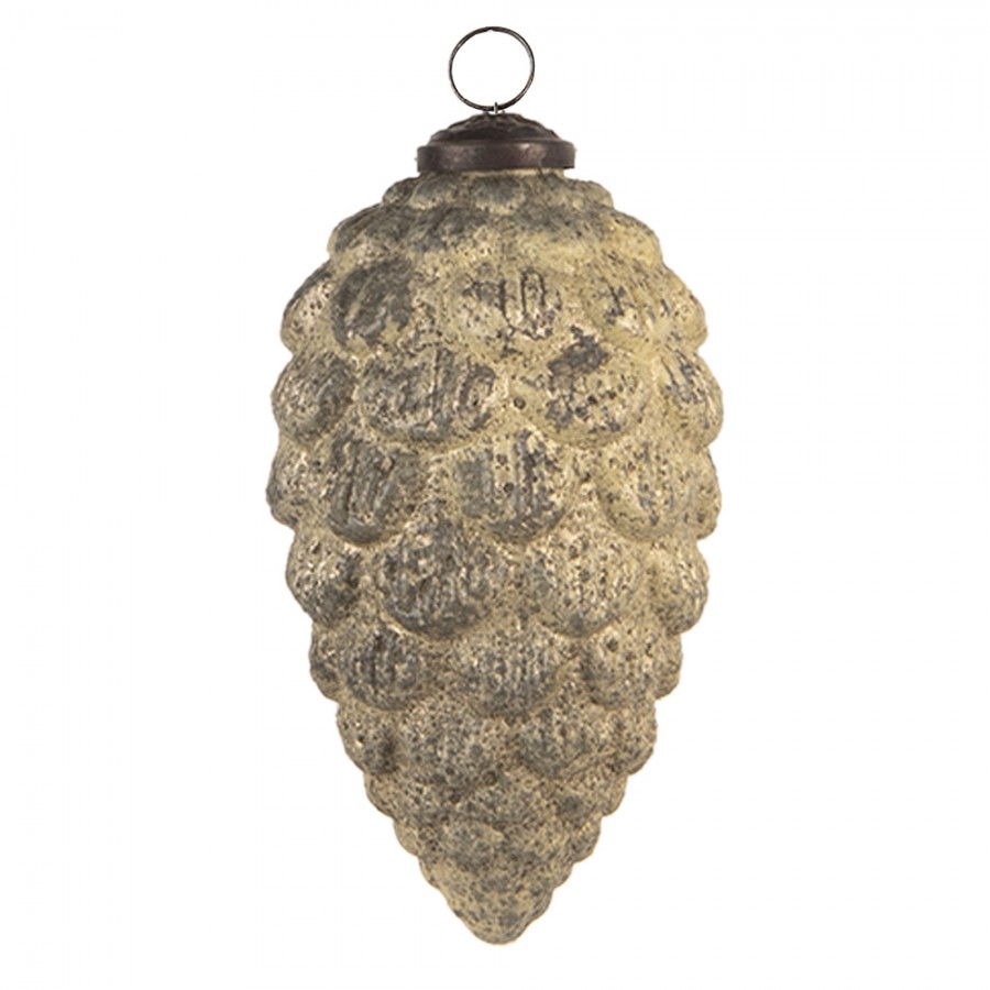 Decorazione natalizia pigna verde in dorato - H.10 cm - Clayre & Eef