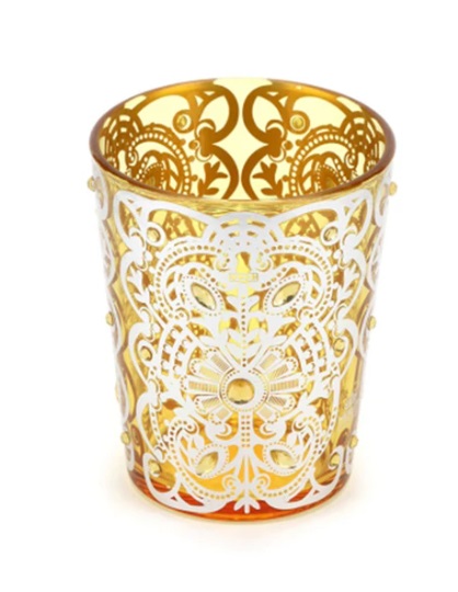 Vaso in vetro Byzantium giallo - H.15.5x13 cm - Hervit