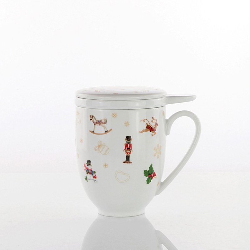 Tisaniera natalizia  con filtro e coperchio in porcellana - Linea Xmas - Weissestal