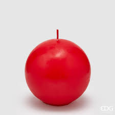 Candela a sfera rossa - diam. 10 cm - EDG