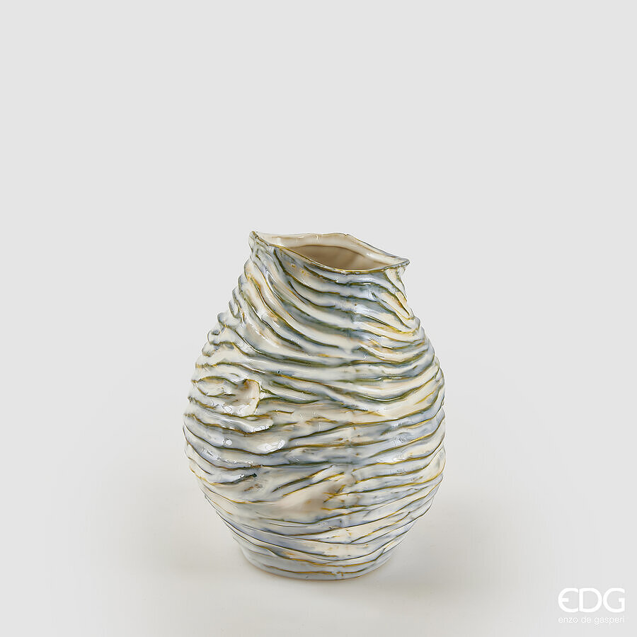 Vaso Chakra strati in ceramica - H.21x16 cm - EDG
