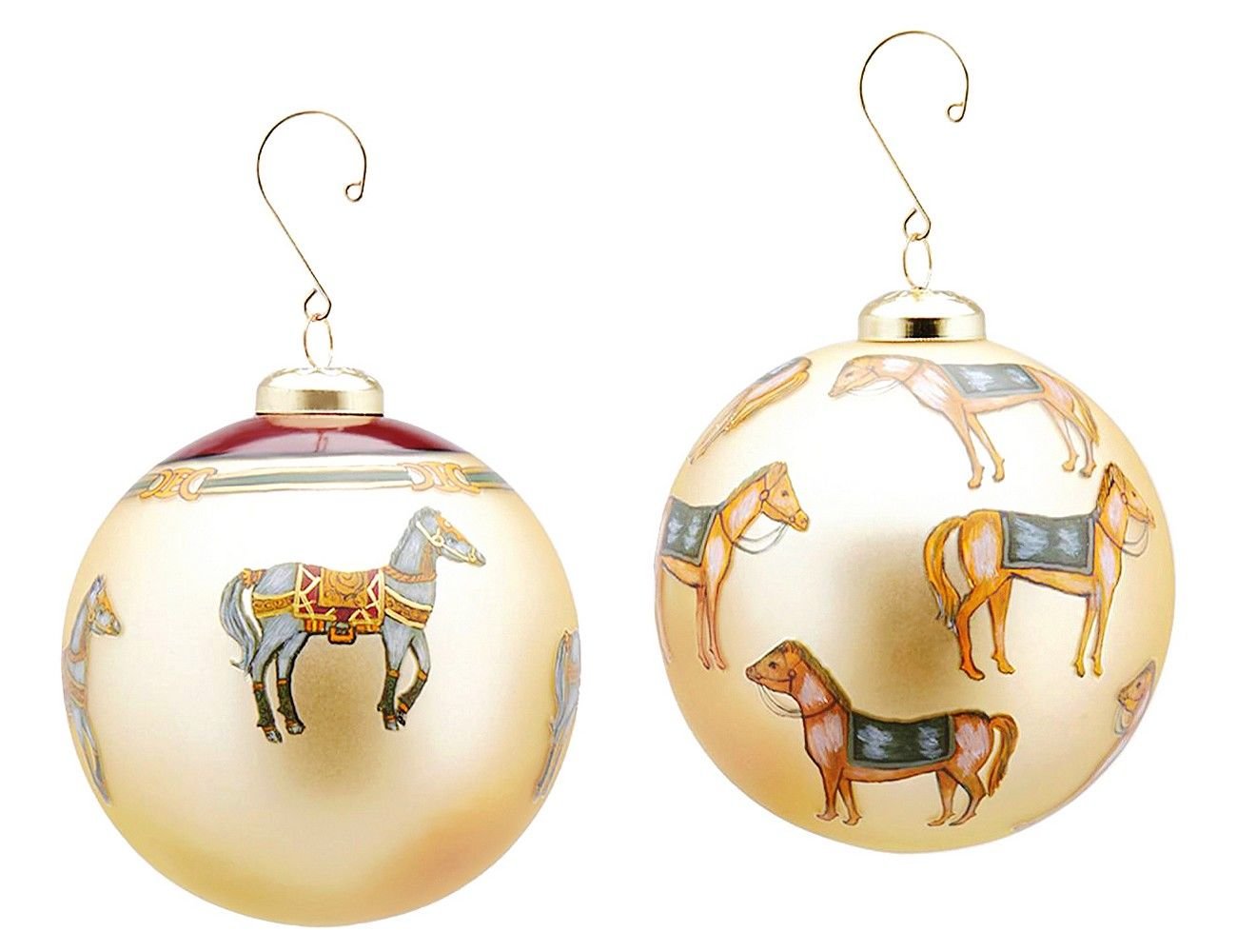 Sfera in vetro con cavalli - 2 fantasie assortite - diam. 12 cm - EDG