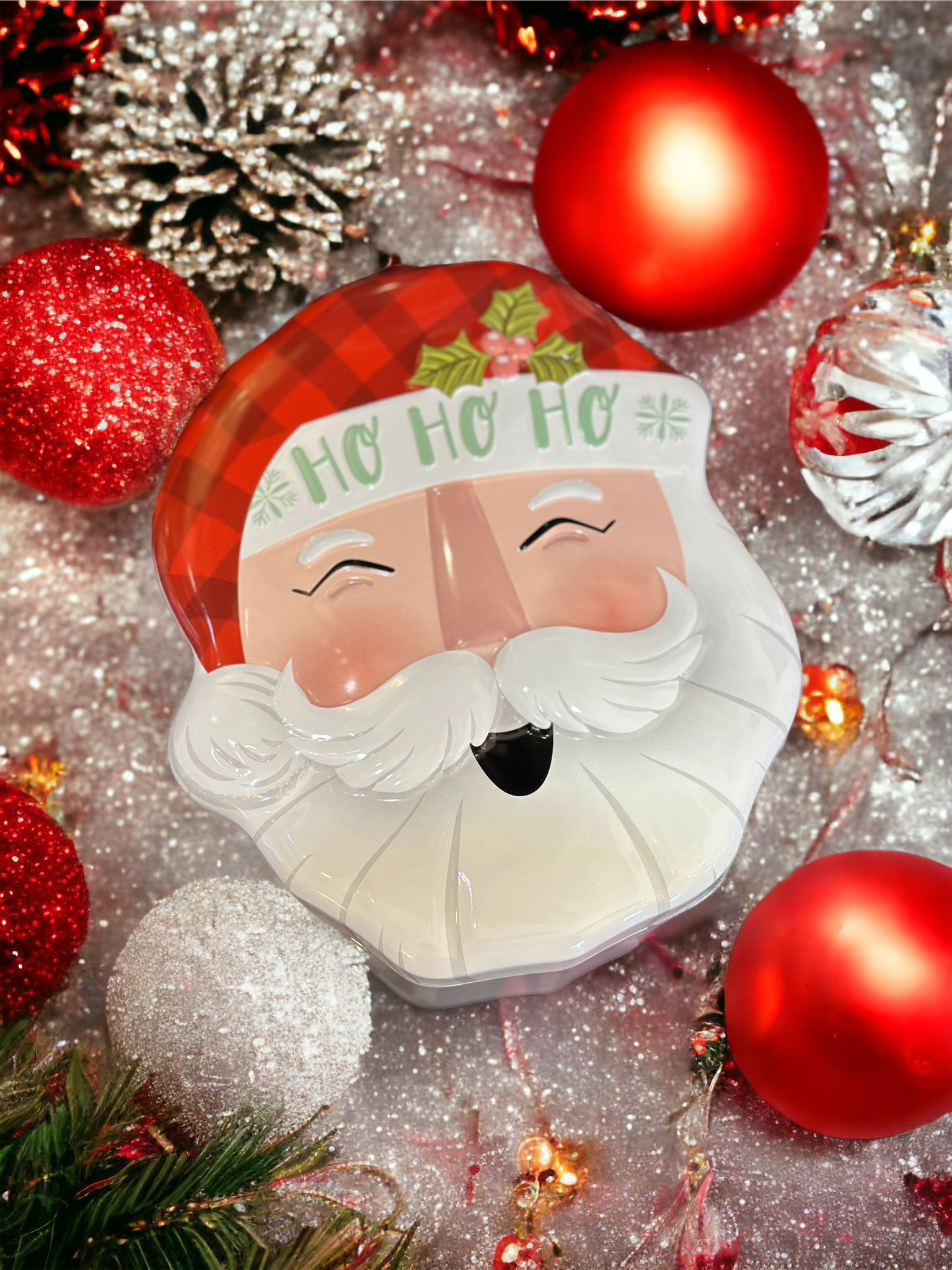 Scatola in metallo Babbo Natale - 15x7x18 cm - Fiorentino Home