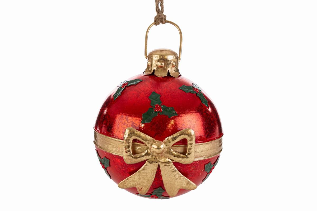 Palla di Natale da appendere in metallo - 16.5x18 cm - Le Stelle
