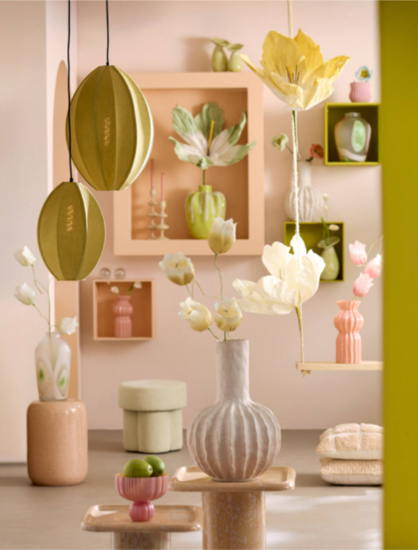 Vaso in ceramica mod.SENAGO panna - H.40.5x27 cm - Light e Living