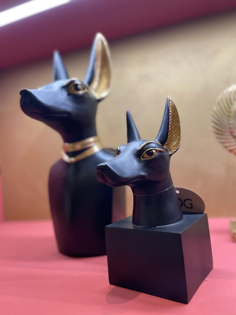 Fermacarte cane egiziano nero - H. 24 cm - EDG