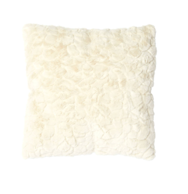 Cuscino arredo pellicciato quadrato mod.MORELLA beige - 45x45 cm - Light e Living