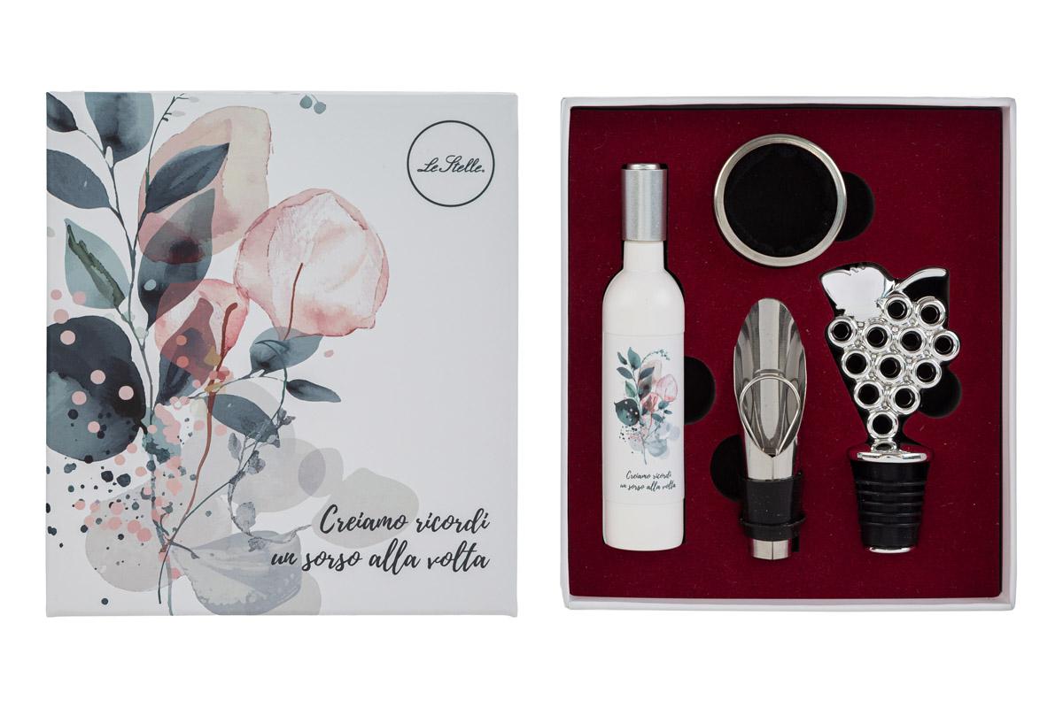 Sorsi d'Amore - Set 4 pz accessori vino con astuccio - Le Stelle