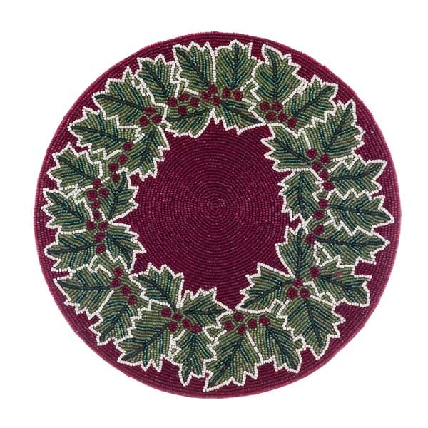 Sottopiatto decorativo in perline - diam.35 cm - Blanc Mariclo