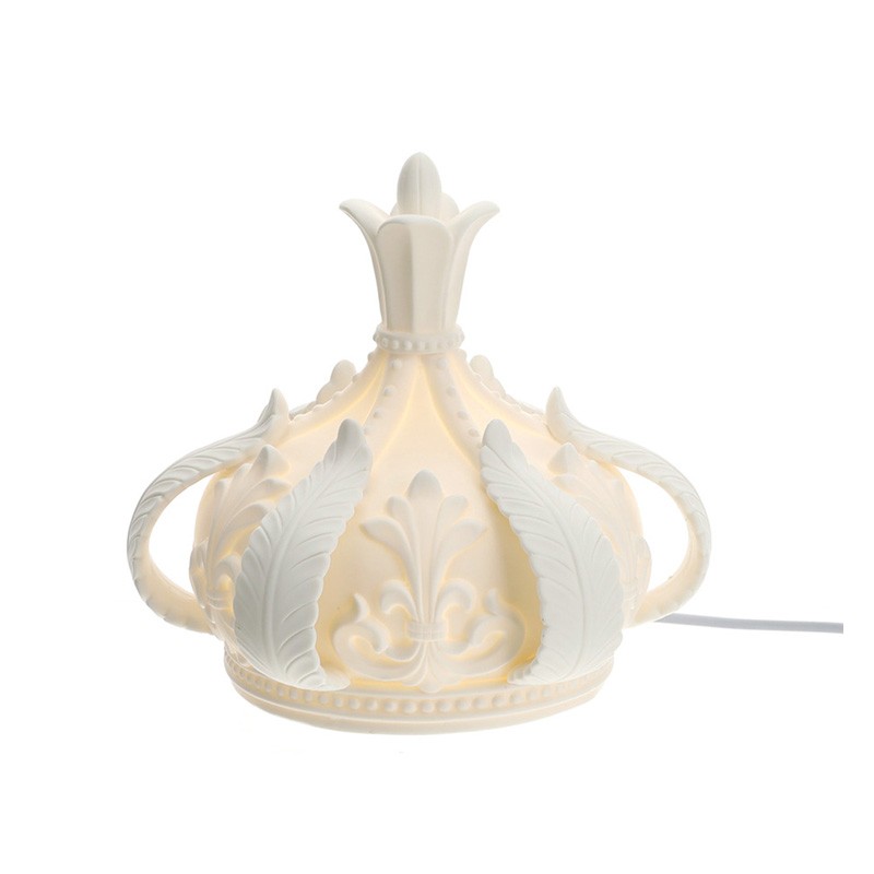 Lampada corona in porcella bianca 26X25 cm  - Hervit
