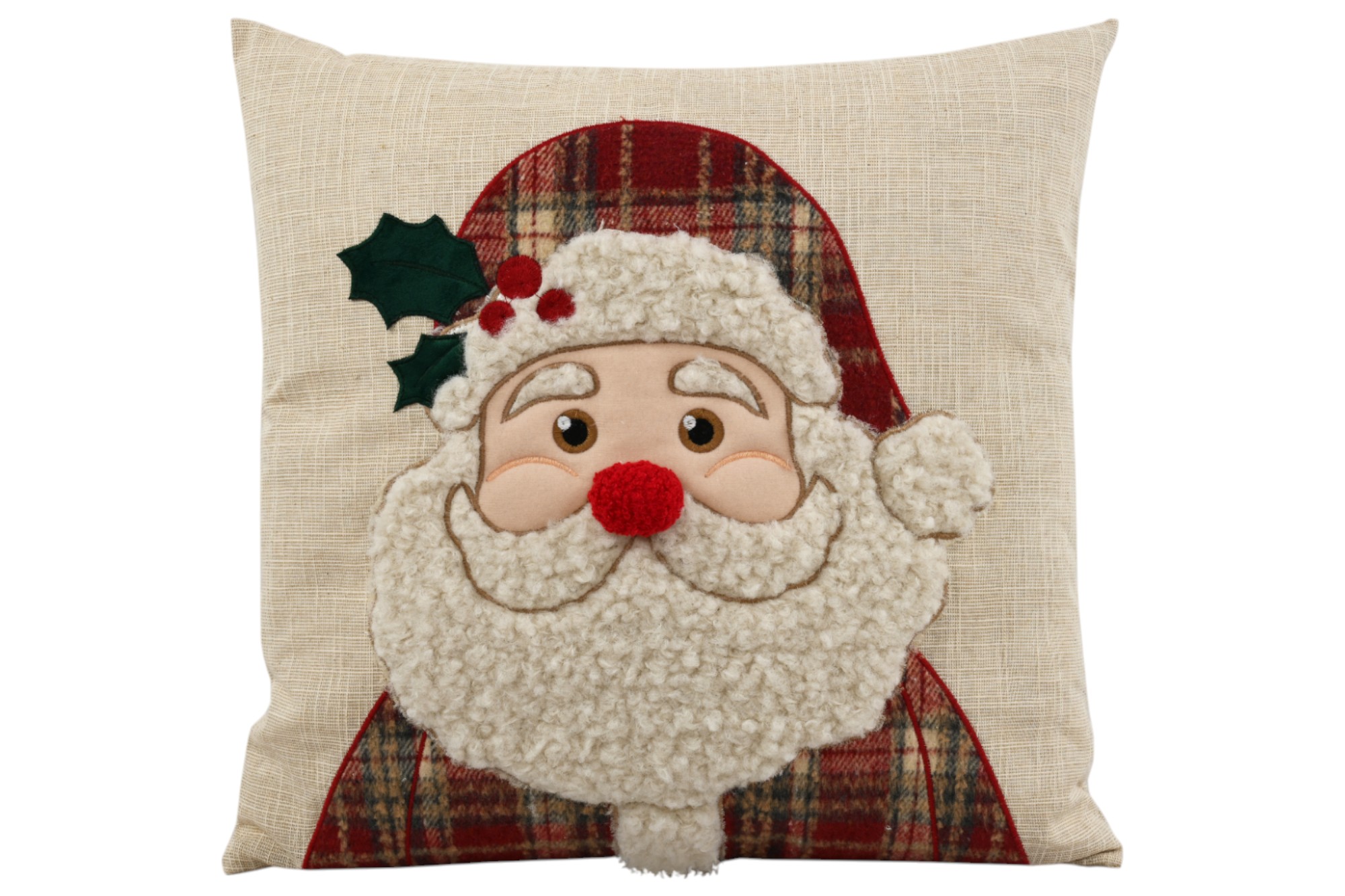 Cuscino quadrato natalizio babbo COTTAGE - 45x45 cm - Clodette