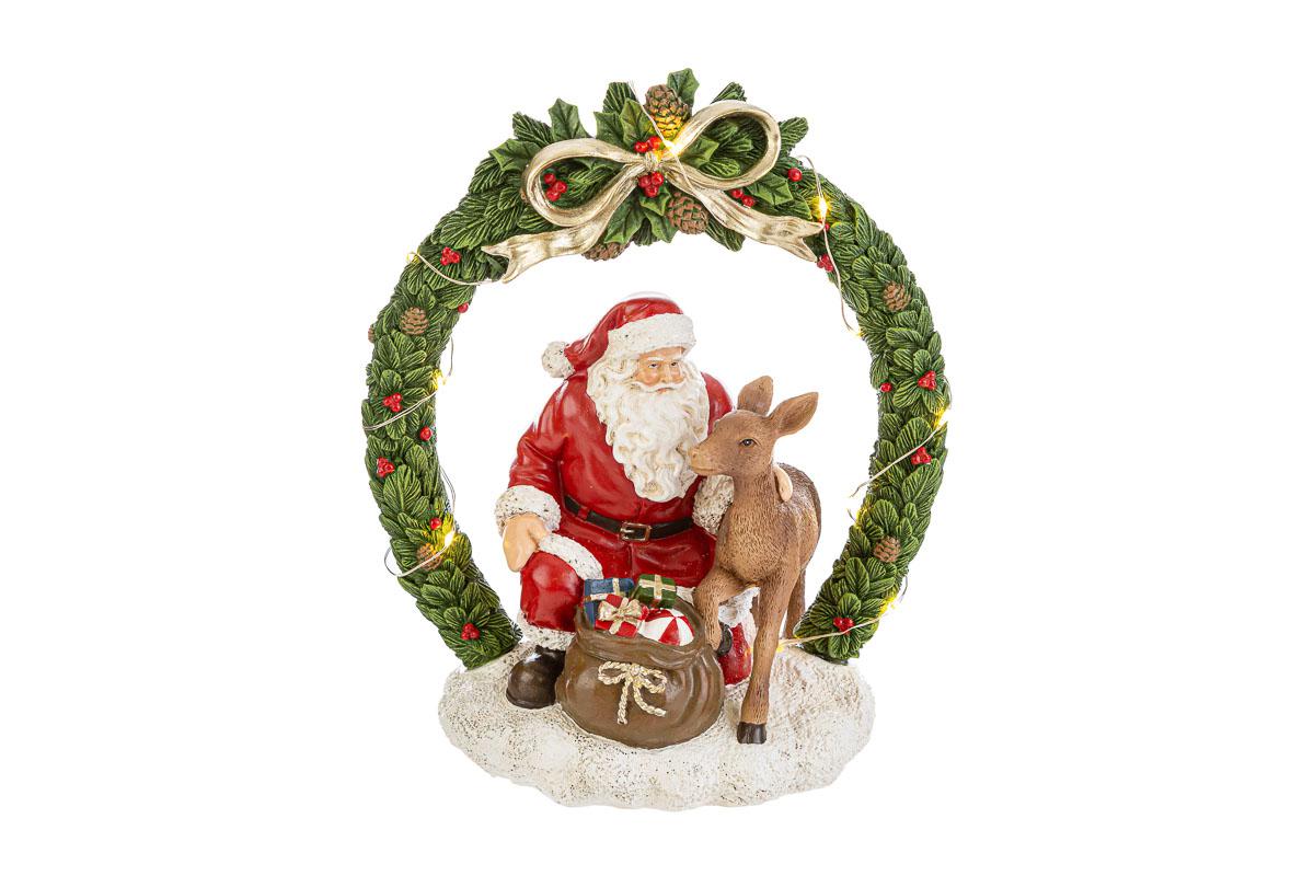 Babbo Natale in resina con led - H.22.5 cm