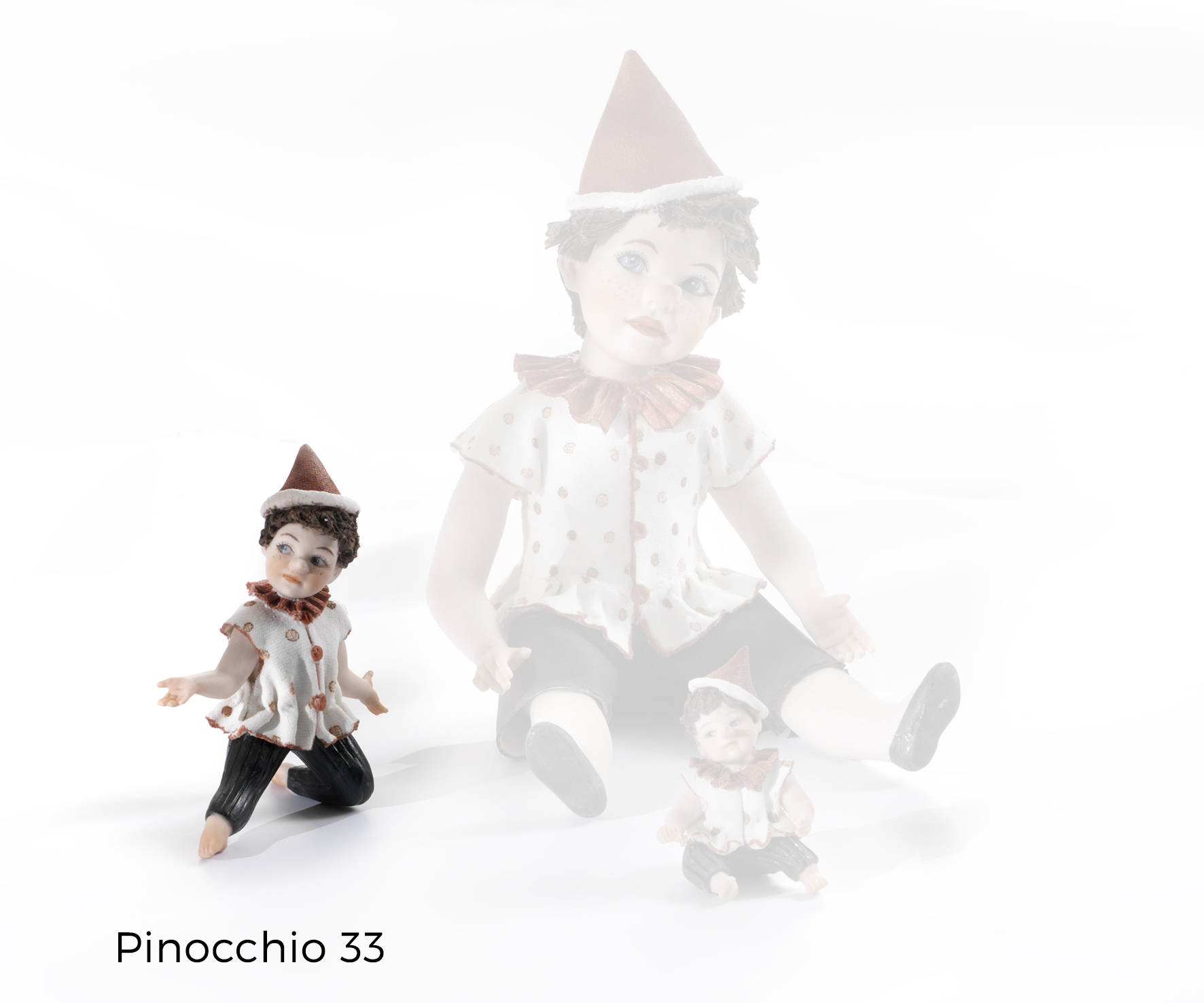 Figura in porcellana Pinocchio - H. 10 cm - Sibania