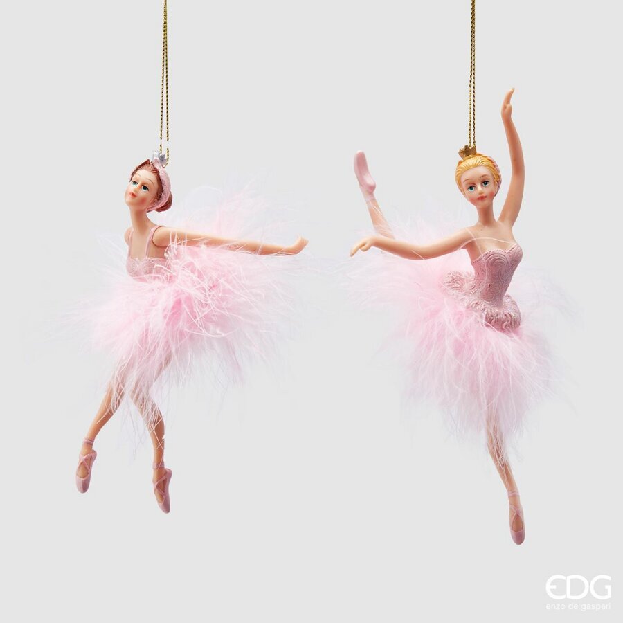 Ballerina poly con piume - modello casuale - H. 10 cm  - EDG