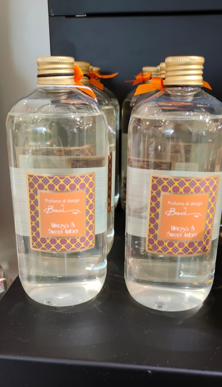 Profumo diffusore ambiente - mimosa e sweet amber - 500 ml - baci milano