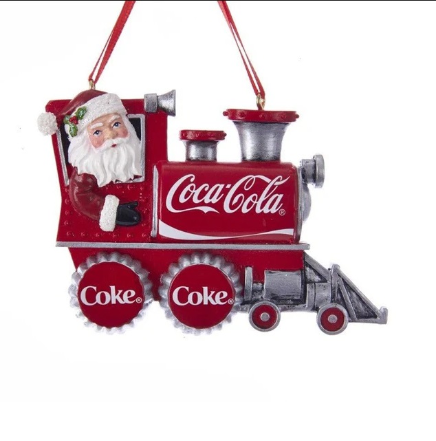 Decorazione Treno di Babbo Natale Coca cola in resina - 6,30 cm - Kurt Adler
