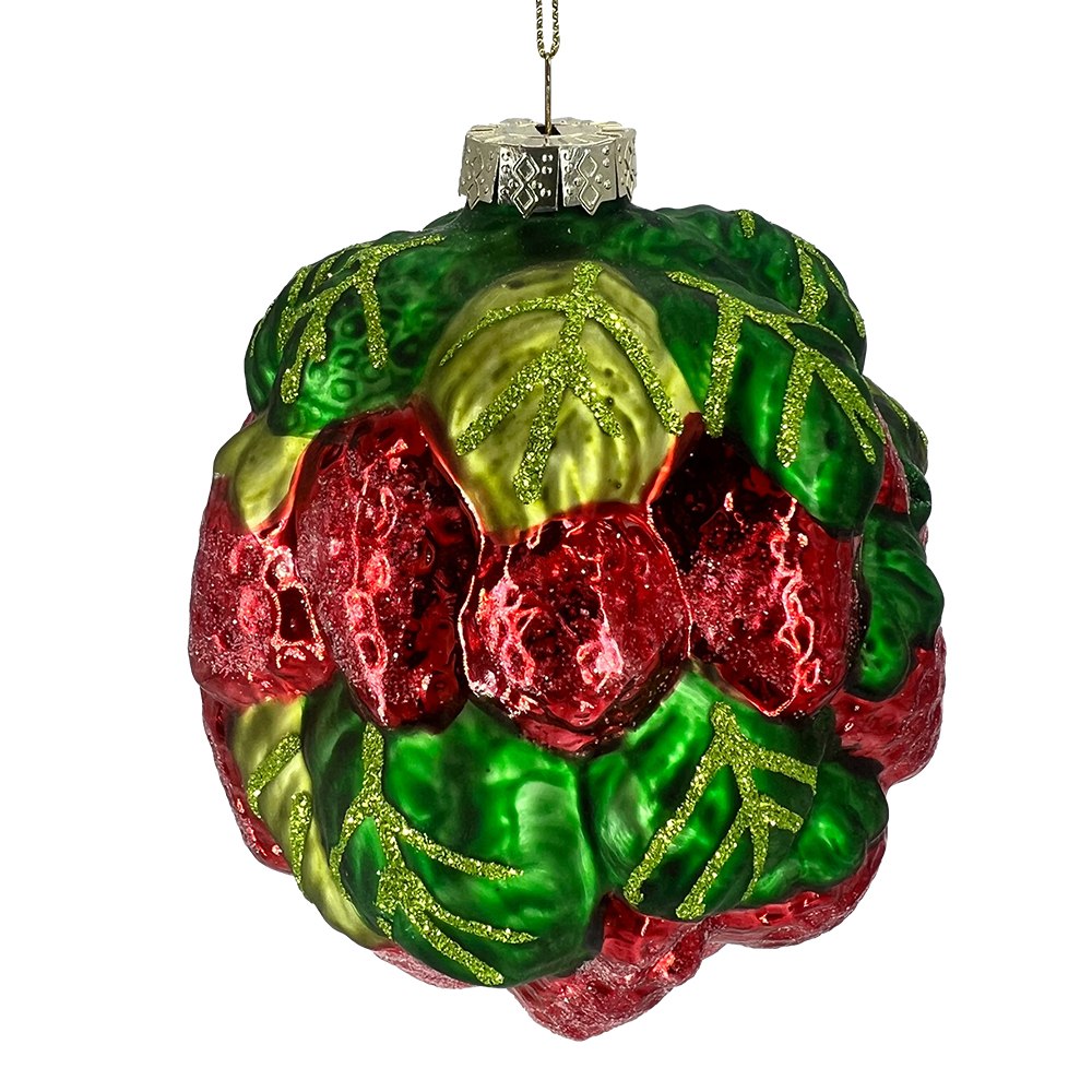 Palla in vetro fragole - Diam. 12 cm - EDG