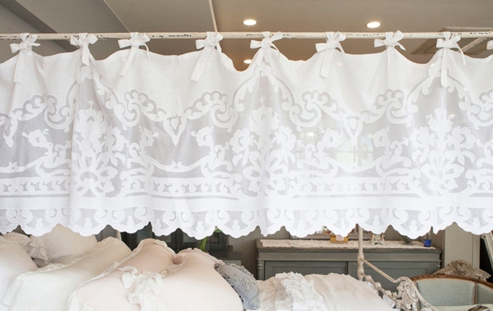 Mantovana Rea bianca in puro cotone - 70x150 cm - Mia Per Te