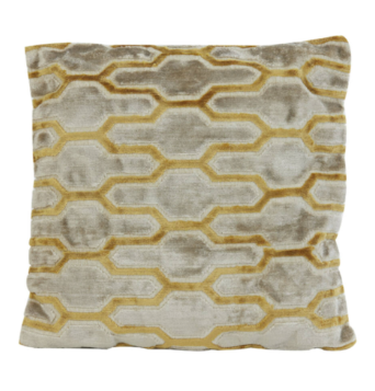 Cuscino arredo quadrato velluto mod.JEMBANA giallo ocra - 45x45 cm - Light e Living