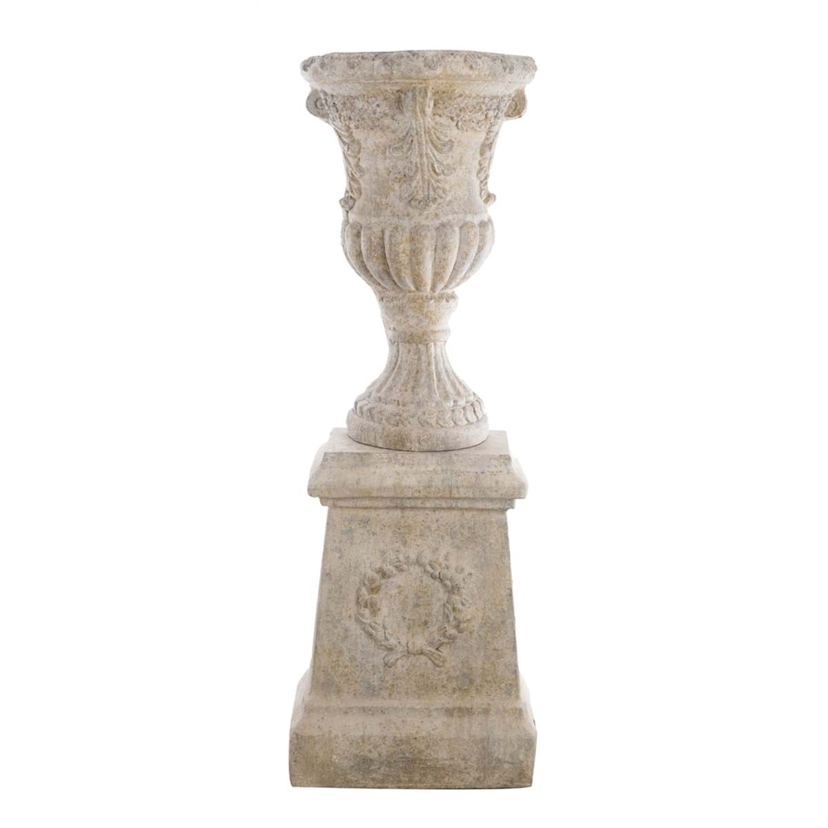 Set 2 decorazioni da parete in resina vaso + base - Coll. Epoca Collection - H.134x24x47 cm - Blanc Mariclo