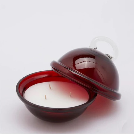 Candela c/vetro sonaglio - diam. 19 cm - 2 colori - EDG