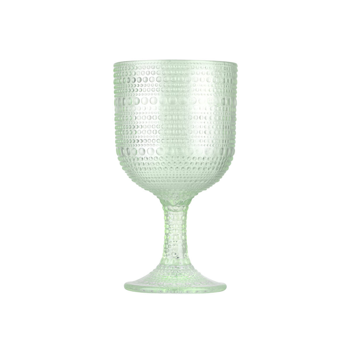 Set 6 calici da vino in vetro a puntini verde - 375 ml - Estia