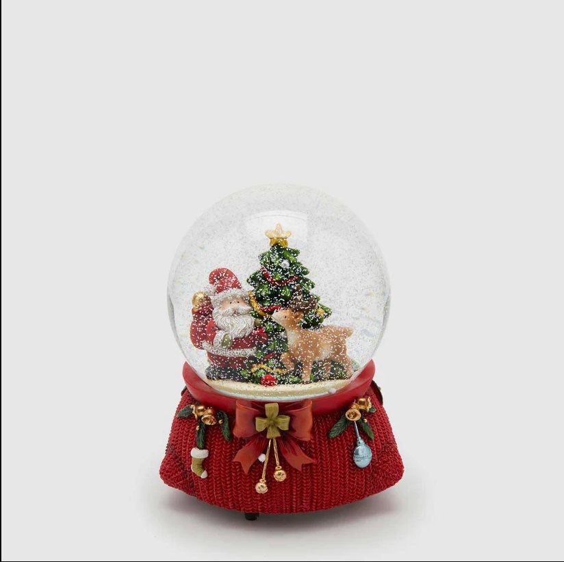 Sfera acqua babbo natale carillon - H. 15 cm - EDG
