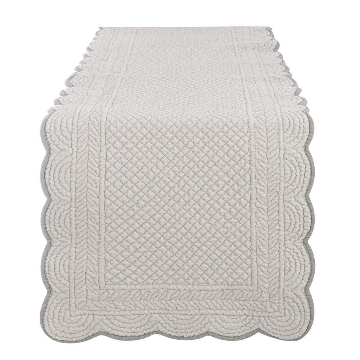 Runner in velluto bicolore avorio - Collezione Carmen - 40x140 cm - Blanc Mariclò