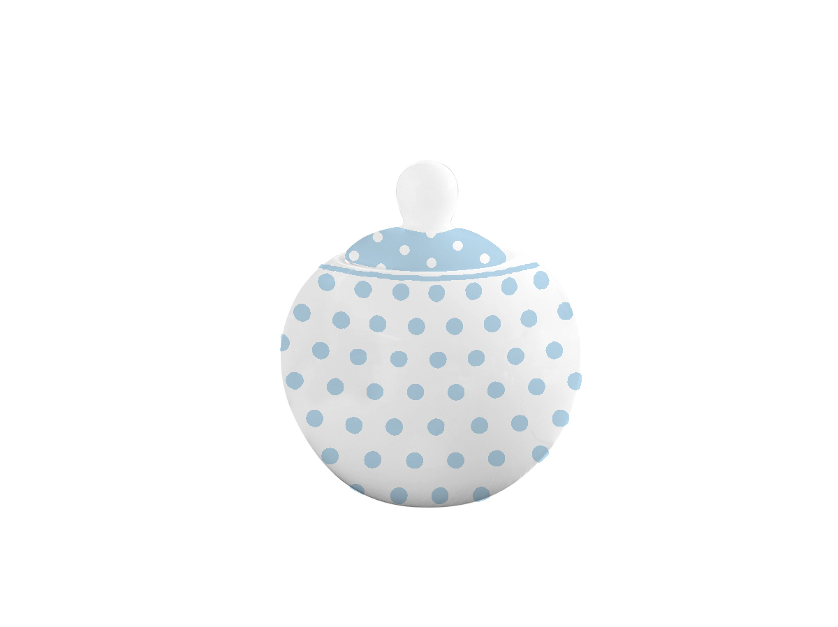 Polka - Zuccheriera in porcellana a pois azzurro Pastello - Isabelle Rose