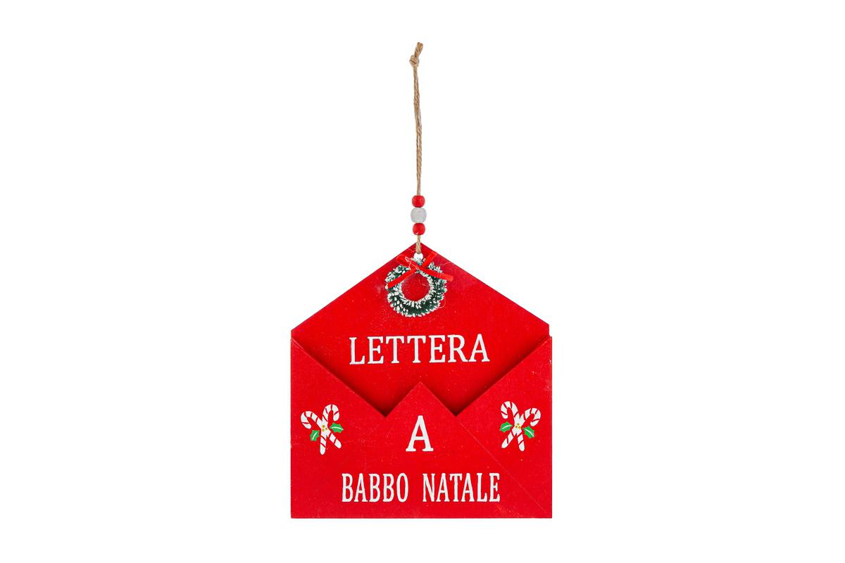 Appendino in legno portaletterina di natale - 18x19 cm