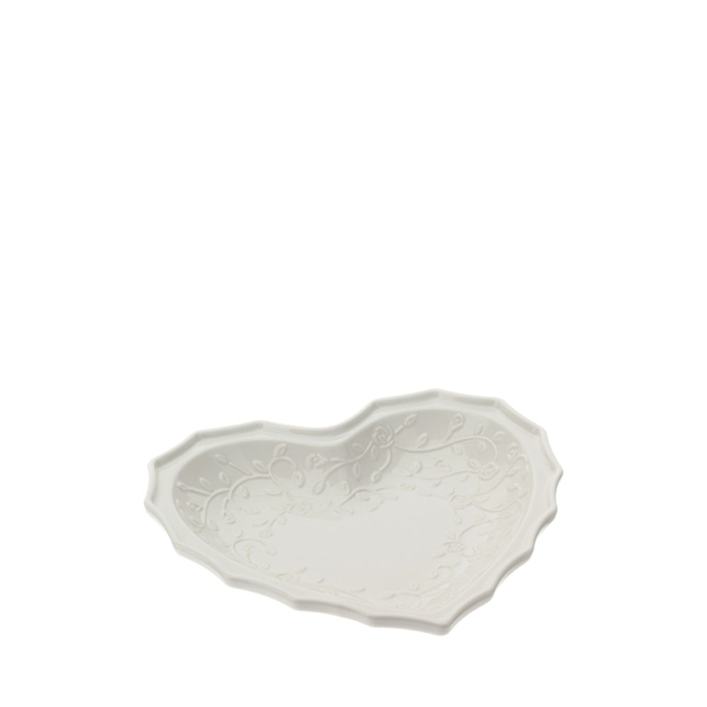 Piatto a cuore in porcellana Romance - 21x20 cm - Hervit