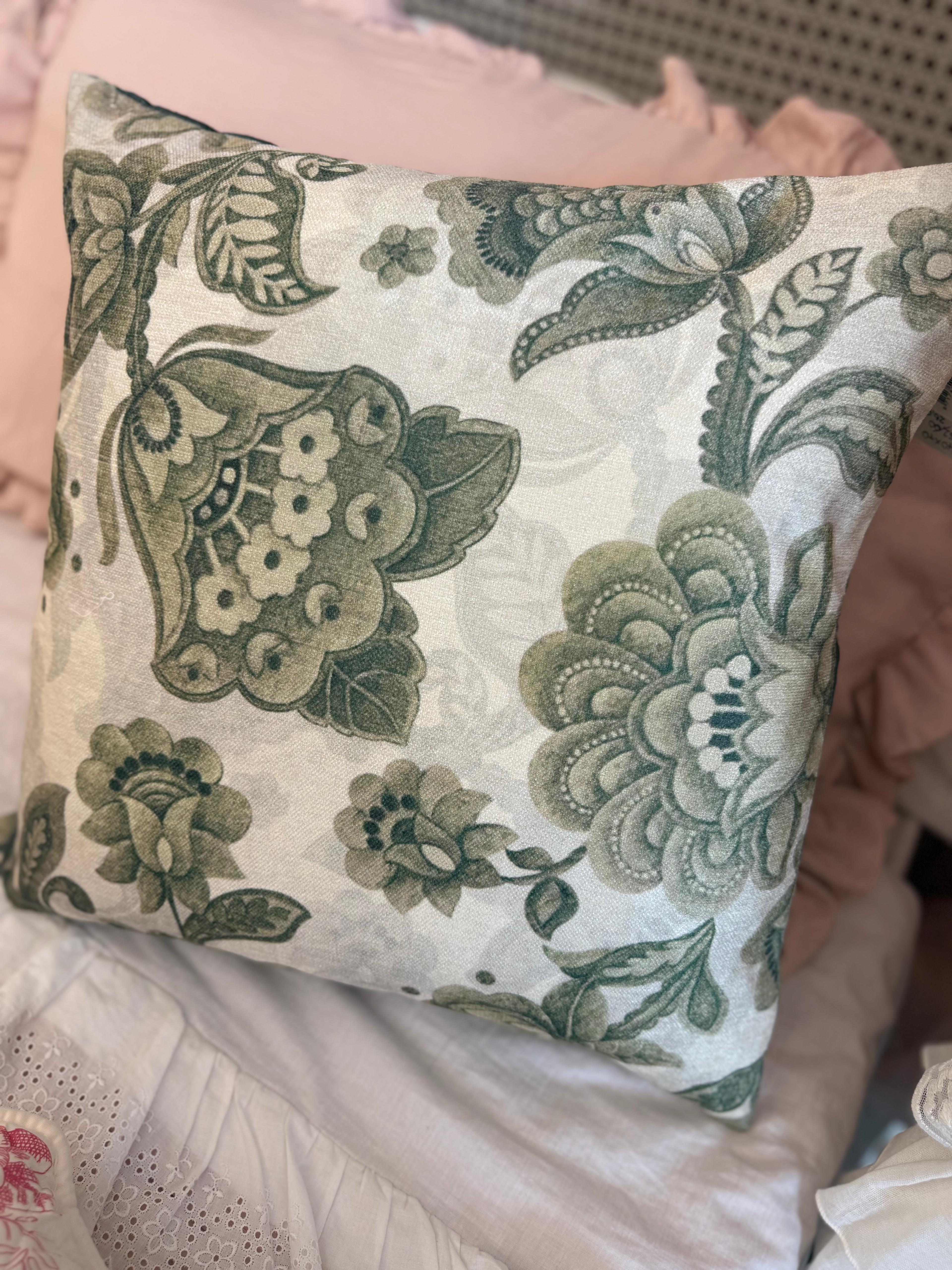 Cuscino arredo in cotone double-face verde - 40x40 cm - Light e Living