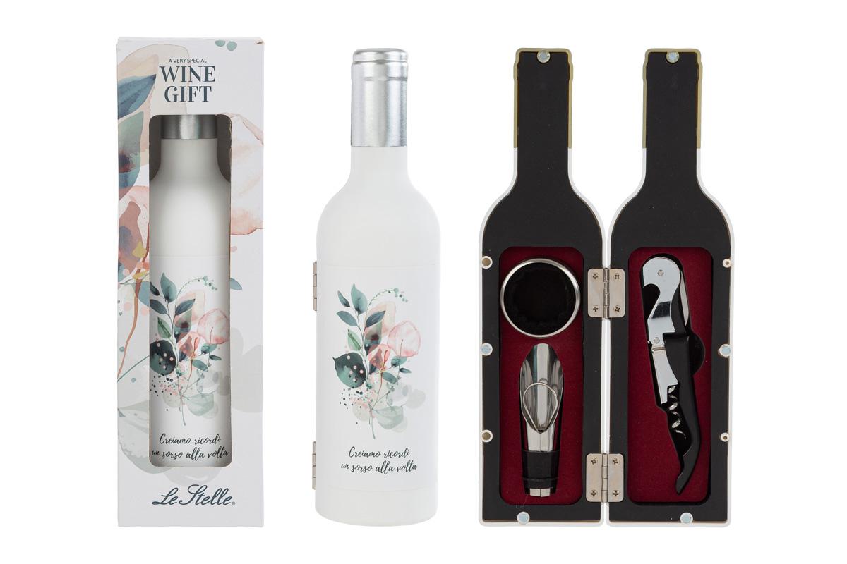 Sorsi d'Amore - Accessori 3 pz vino in bottiglia - H.23x6 cm - Le Stelle