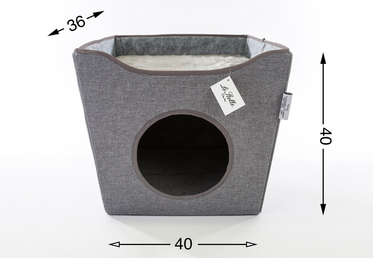 Cuccia pieghevole col.grigio per animali domestici - 40x40xh.36 cm - Le Stelle