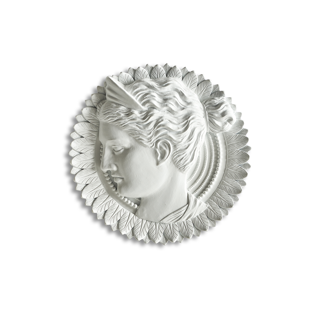 Diana medaglione in resina bianco - 26 cm - Linea Mediterranea - Henriette